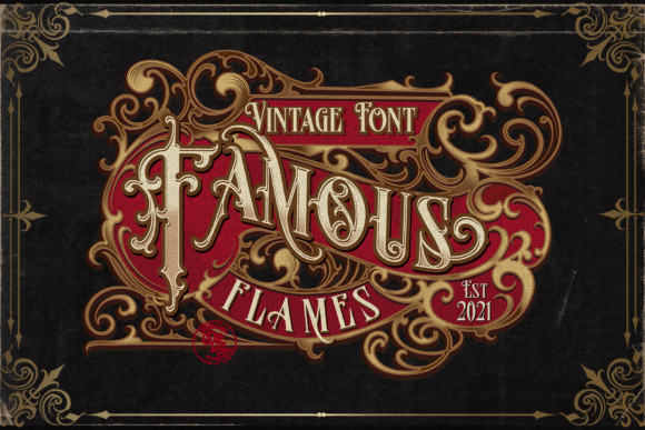Famous Flames: Crafting Timeless Designs with a Bold Blackletter Font