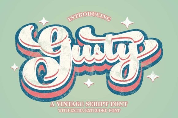 Gusty: The Groovy Script Font for Vintage Design